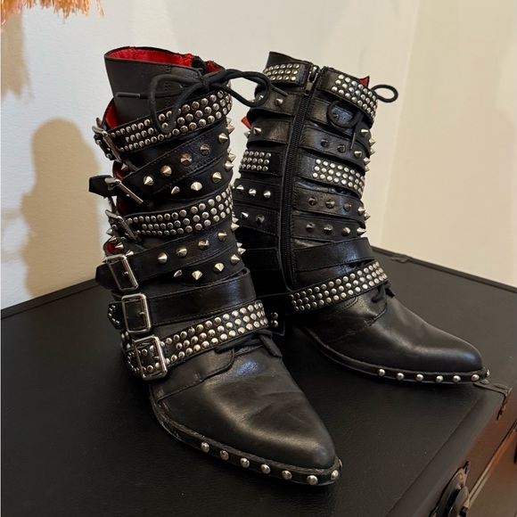 Jeffrey Campbell Shoes - Jeffrey Campbell Black Studded Moto Boots